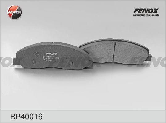 КОЛОДКИ ТОРМОЗНЫЕ ДИСКОВЫЕ  BP40016 FENOX