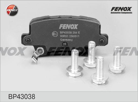 КОЛОДКИ ТОРМОЗНЫЕ ДИСКОВЫЕ ЗАДНИЕ BP43038 FENOX