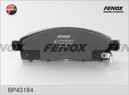 КОЛОДКИ ТОРМОЗНЫЕ ДИСКОВЫЕ ПЕРЕДНИЕ BP43184 FENOX