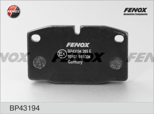 КОЛОДКИ ТОРМОЗНЫЕ ДИСКОВЫЕ ПЕРЕДНИЕ BP43194 FENOX