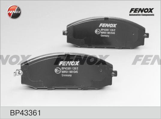 КОЛОДКИ ТОРМОЗНЫЕ ДИСКОВЫЕ ПЕРЕДНИЕ BP43361 FENOX