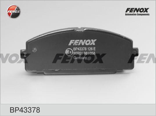 КОЛОДКИ ТОРМОЗНЫЕ ДИСКОВЫЕ ПЕРЕДНИЕ BP43378 FENOX