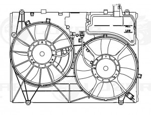 Электровентилятор охлаждения c кожухом (спарка) LFK1938 LUZAR