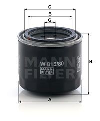 Фильтр масляный двигателя W81580 MANN FILTER