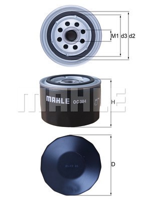 Фильтр масляный двигателя OC 384 MAHLE