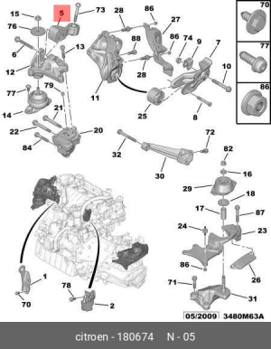 Кронштейн крепления подушки двигателя 1806 74 CITROEN