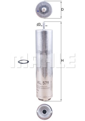 Фильтр топливный KL579D MAHLE