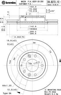 Диск тормозной 09.B272.10 BREMBO