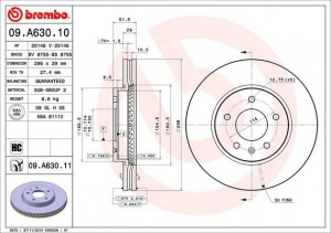 Диск тормозной 09.A630.10 BREMBO