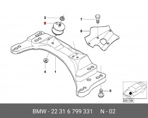 Опора коробки передач 22 31 6 799 331 BMW