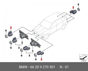 Датчик парковки 66 20 9 270 501 BMW
