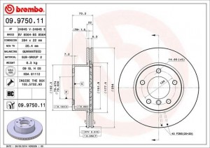 Диск тормозной 09.9750.11 BREMBO