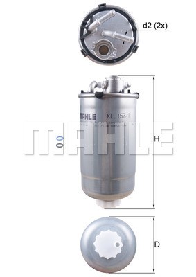 Фильтр топливный KL157/1D MAHLE