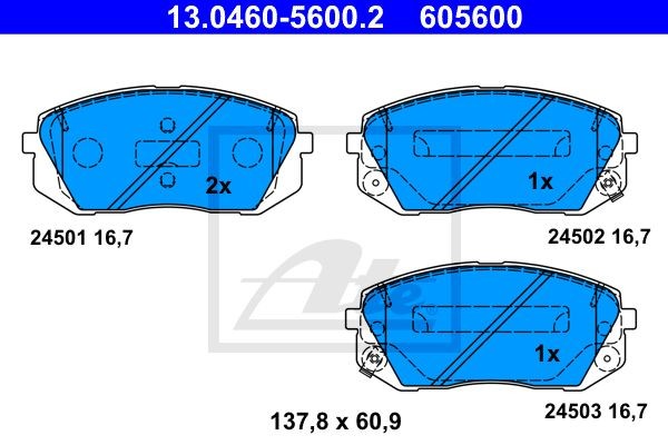 Колодки тормозные дисковые 13.0460-5600.2 ATE