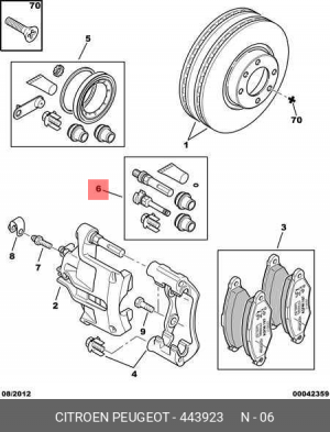 Направляющие скобы суппорта (ремкомплект) 4439.23 CITROEN