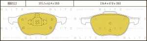 Колодки тормозные дисковые BB0322 BLITZ