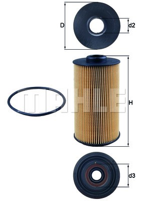 Фильтр масляный двигателя OX152/1D MAHLE