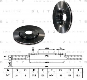 Диск тормозной BS0219 BLITZ