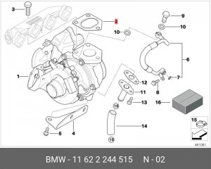 Прокладка коллектора ДВС 11 62 2 244 515 BMW