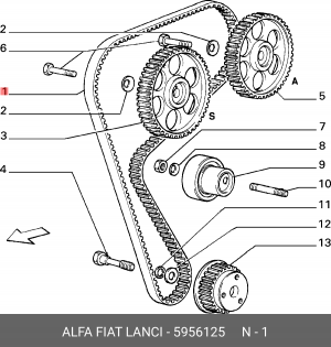 Ремень ГРМ - газораспределительного механизма (комплект) 5956125 ALFA FIAT LANCIA