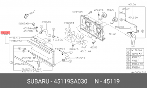 Радиатор охлаждения ДВС 45119SA030 SUBARU