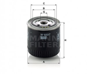 Фильтр масляный двигателя W 920-7 MANN FILTER