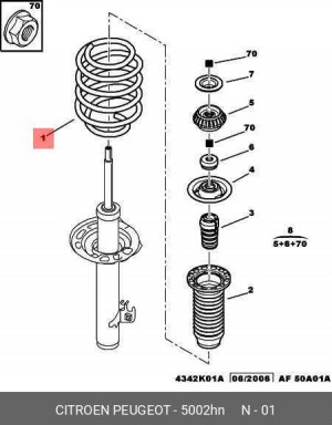 Пружина подвески 5002 HN CITROEN