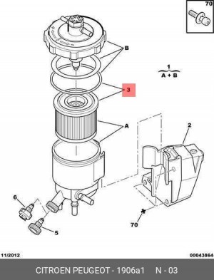 Фильтр топливный 1906 A1 CITROEN