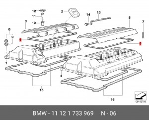 Прокладка крышки ГБЦ 11 12 1 733 969 BMW