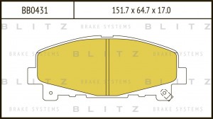 Колодки тормозные дисковые BB0431 BLITZ
