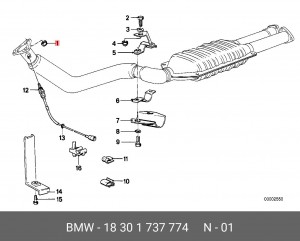 Гайка системы выпуска ОГ 18 30 1 737 774 BMW