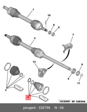 Пыльник ШРУСа (комплект) 3287 96 CITROEN