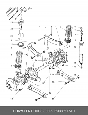 Рычаг подвески 52088 217AD CHRYSLER