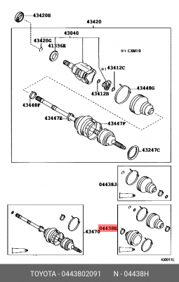 Пыльник ШРУСа (комплект) 04438-02091 TOYOTA
