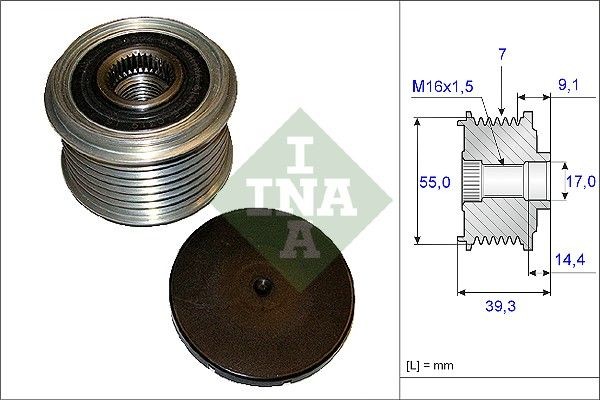 Шкив генератора 535 0142 10 INA