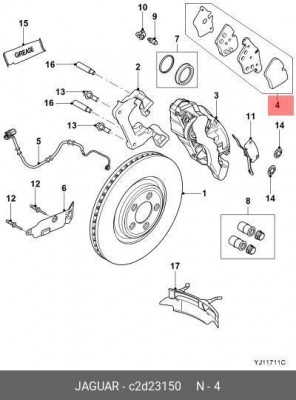 Колодки тормозные дисковые C2D23150 JAGUAR