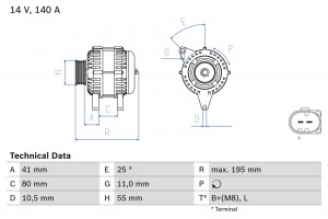 Генератор 0986046210 BOSCH