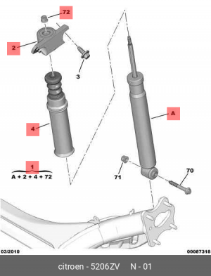 Амортизатор подвески 5206 ZV CITROEN