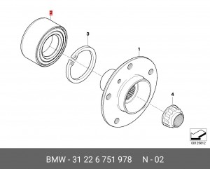 Подшипник ступицы колеса 31 22 6 751 978 BMW