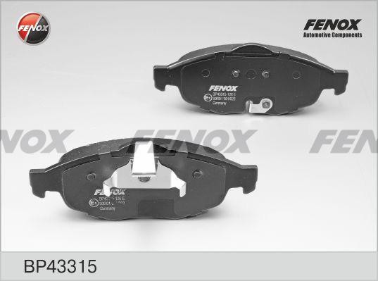 КОЛОДКИ ТОРМОЗНЫЕ ДИСКОВЫЕ ПЕРЕДНИЕ BP43315 FENOX