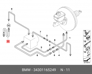 Шланг тормозной 34 30 1 165 249 BMW