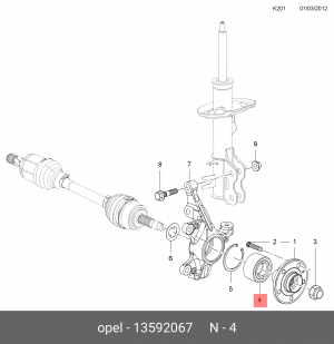 Подшипник ступицы колеса 13592067 CHEVROLET