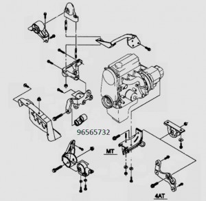 Кронштейн крепления подушки двигателя 96565732 DAEWOO