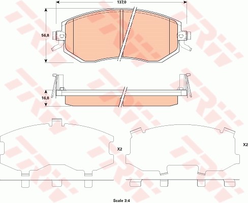 Колодки тормозные дисковые GDB3519 TRW