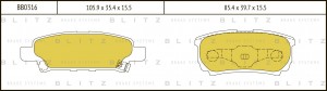 Колодки тормозные дисковые BB0316 BLITZ