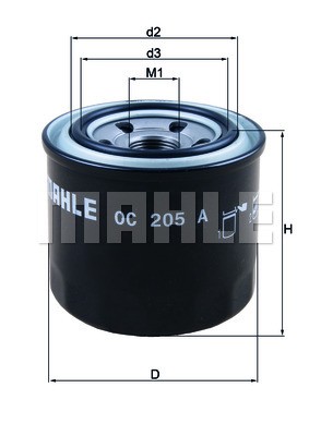Фильтр масляный двигателя OC205A MAHLE