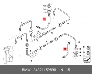 Шланг тормозной 34 32 1 159 890 BMW