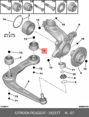 Сайлентблок 3523 77 CITROEN
