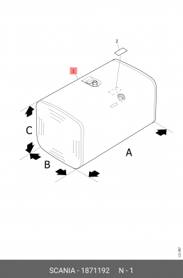 Бак топливный 1871192 SCANIA