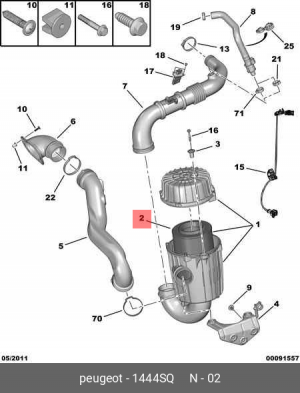Фильтр воздушный 1444 SQ CITROEN